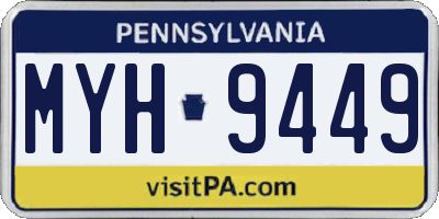 PA license plate MYH9449