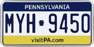PA license plate MYH9450