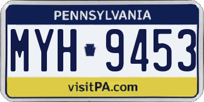 PA license plate MYH9453
