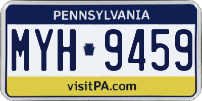 PA license plate MYH9459