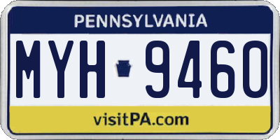 PA license plate MYH9460