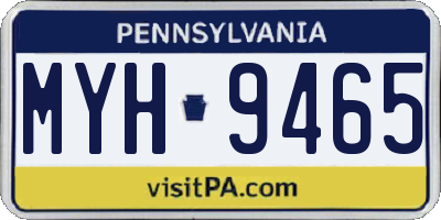 PA license plate MYH9465