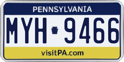 PA license plate MYH9466