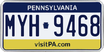 PA license plate MYH9468
