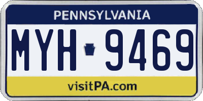 PA license plate MYH9469