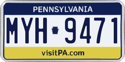 PA license plate MYH9471