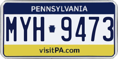 PA license plate MYH9473