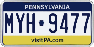 PA license plate MYH9477