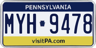 PA license plate MYH9478