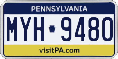 PA license plate MYH9480
