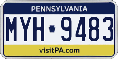 PA license plate MYH9483