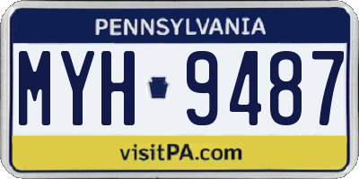 PA license plate MYH9487