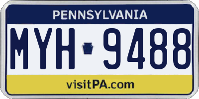 PA license plate MYH9488