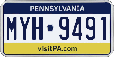 PA license plate MYH9491