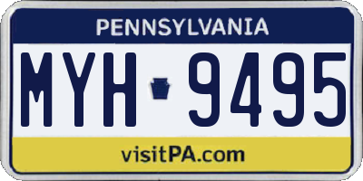 PA license plate MYH9495