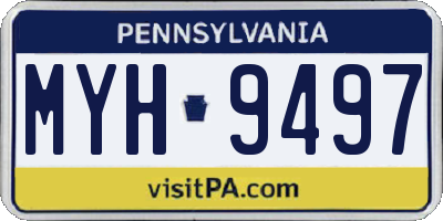 PA license plate MYH9497