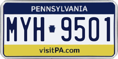 PA license plate MYH9501
