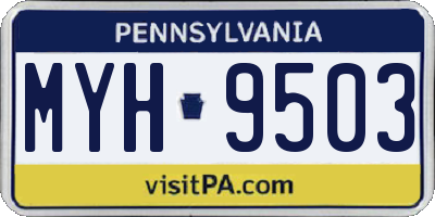 PA license plate MYH9503