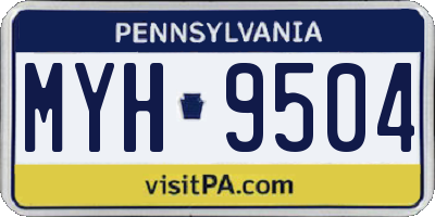PA license plate MYH9504
