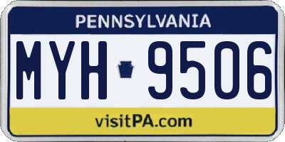 PA license plate MYH9506