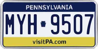 PA license plate MYH9507