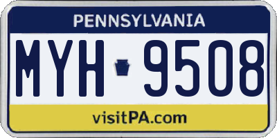 PA license plate MYH9508