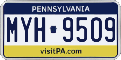PA license plate MYH9509