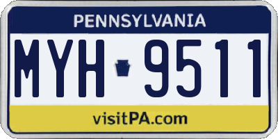 PA license plate MYH9511