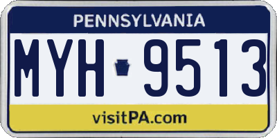 PA license plate MYH9513