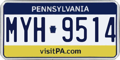 PA license plate MYH9514