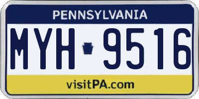 PA license plate MYH9516