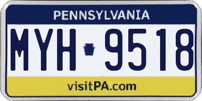 PA license plate MYH9518