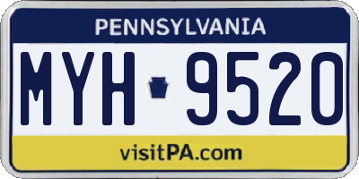 PA license plate MYH9520