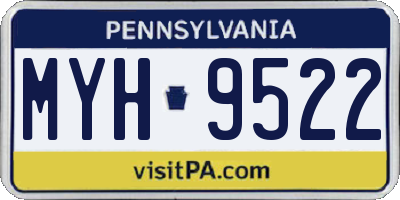 PA license plate MYH9522