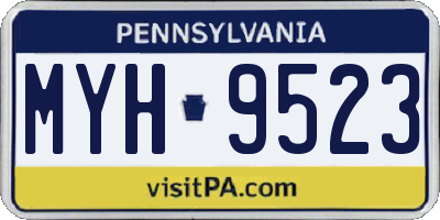PA license plate MYH9523