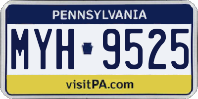 PA license plate MYH9525