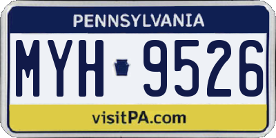 PA license plate MYH9526