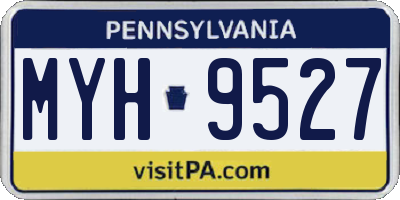 PA license plate MYH9527
