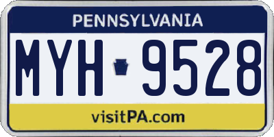 PA license plate MYH9528