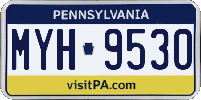 PA license plate MYH9530