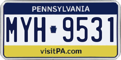 PA license plate MYH9531