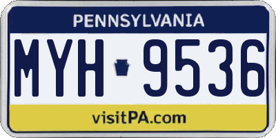 PA license plate MYH9536