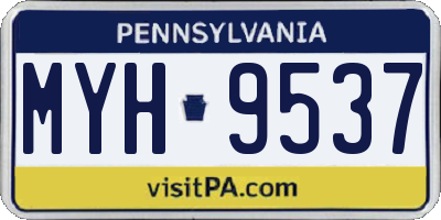 PA license plate MYH9537