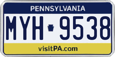 PA license plate MYH9538