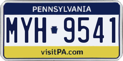 PA license plate MYH9541