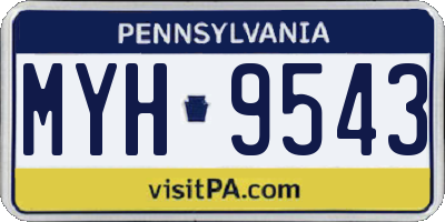 PA license plate MYH9543