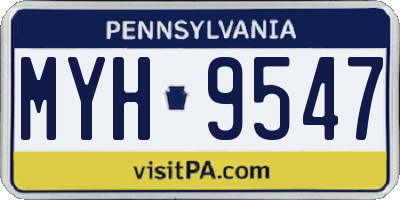 PA license plate MYH9547