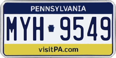 PA license plate MYH9549