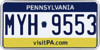 PA license plate MYH9553
