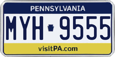 PA license plate MYH9555
